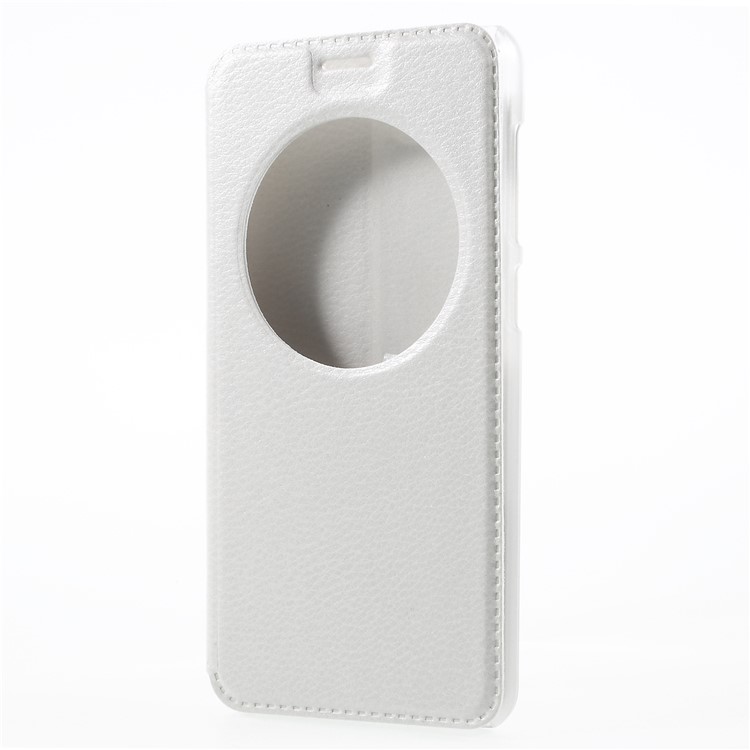 Folding Stand View Window Leather Phone Cover for Asus Zenfone 4 Max ZC520KL - White-2