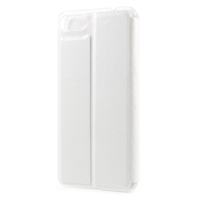 Folding Stand View Window Leather Phone Cover for Asus Zenfone 4 Max ZC520KL - White-3