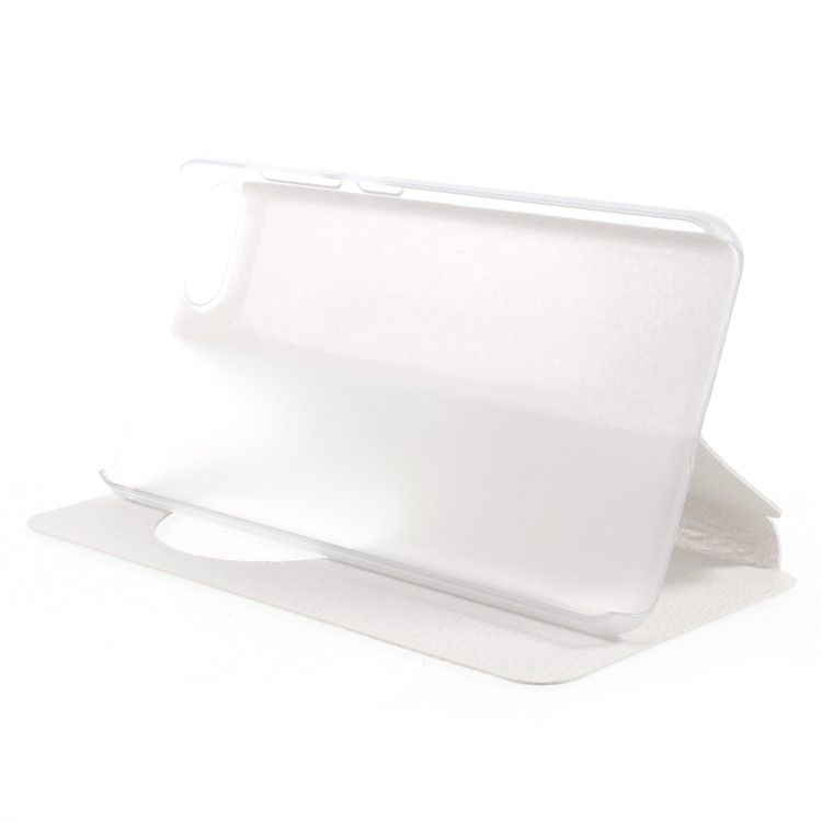 Folding Stand View Window Leather Phone Cover for Asus Zenfone 4 Max ZC520KL - White-4