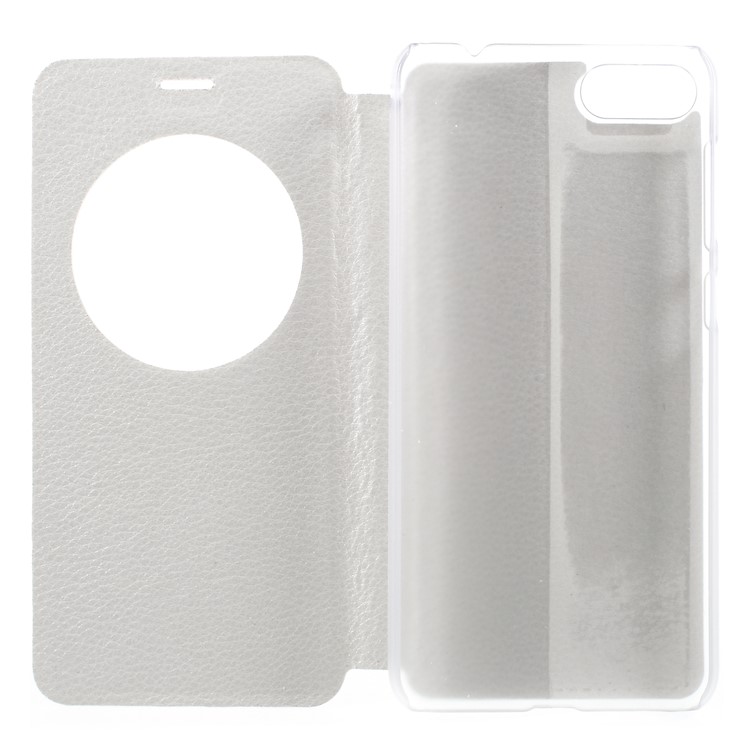 Folding Stand View Window Leather Phone Cover for Asus Zenfone 4 Max ZC520KL - White-6