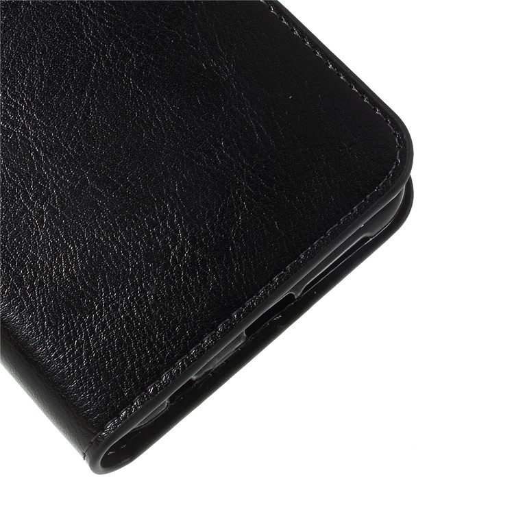 Crazy Horse Texture Wallet Stand Genuine Leather Case for Asus ZenFone 4 (ZE554KL) - Black-2
