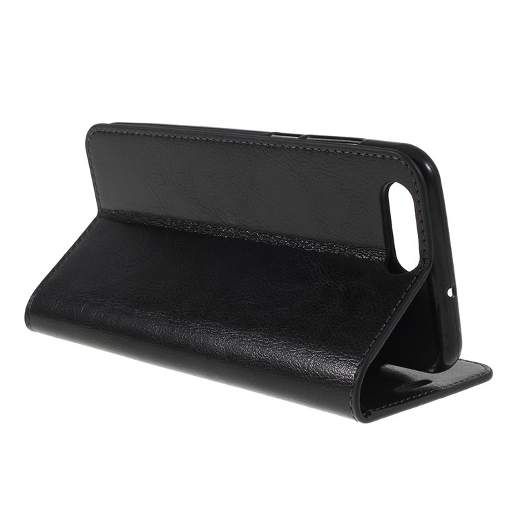 Crazy Horse Texture Wallet Stand Genuine Leather Case for Asus ZenFone 4 (ZE554KL) - Black-5
