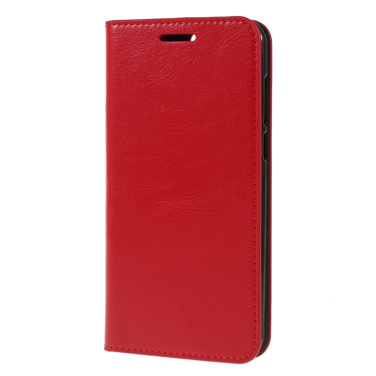 For Asus ZenFone 4 (ZE554KL) Crazy Horse Texture Wallet Genuine Leather Stand Cover with Card Slots - Red-5