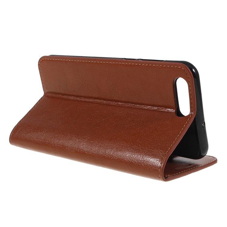 Crazy Horse Grain Wallet Stand Genuine Leather Mobile Cover for Asus ZenFone 4 (ZE554KL) - Brown-3