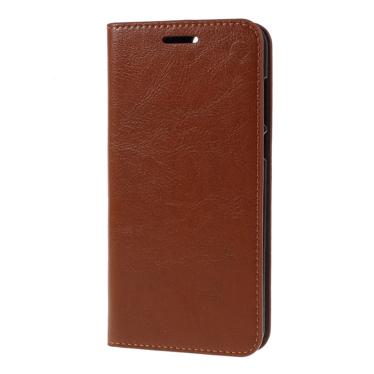 Crazy Horse Grain Wallet Stand Genuine Leather Mobile Cover for Asus ZenFone 4 (ZE554KL) - Brown-5