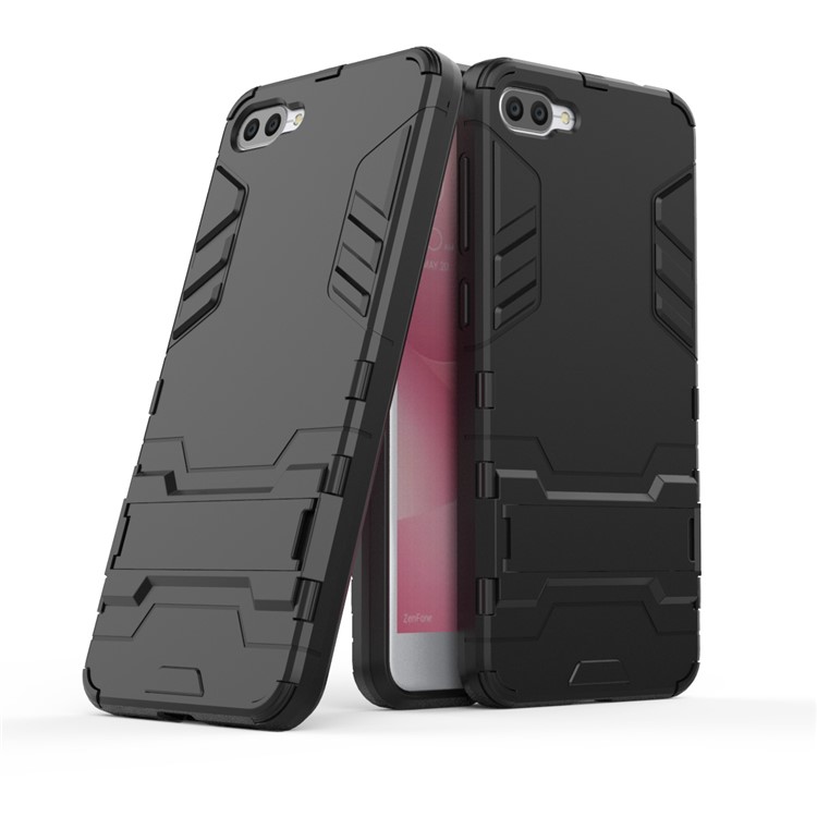 Cool Guard PC+TPU Hybrid Kickstand Phone Case for Asus Zenfone 4 Max ZC520KL - Black-1