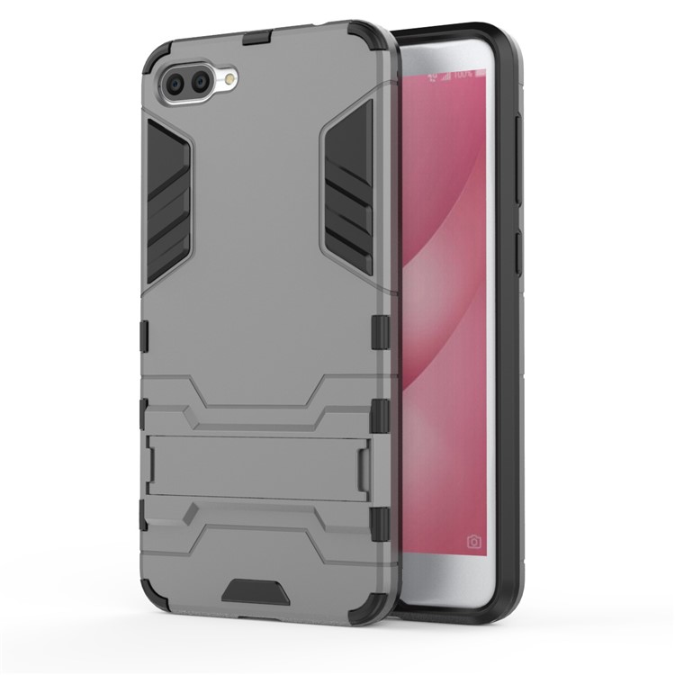 Cool Guard PC+TPU Hybrid Phone Case Shell with Kickstand for Asus Zenfone 4 Max ZC520KL - Grey-2