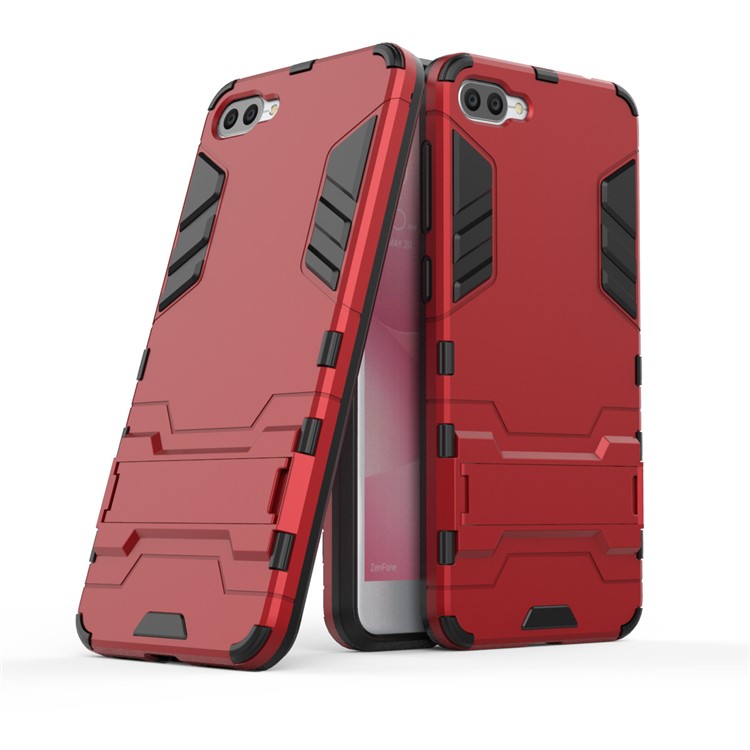 Cool Guard PC+TPU Combo Kickstand Phone Casing for Asus Zenfone 4 Max ZC520KL - Red-1