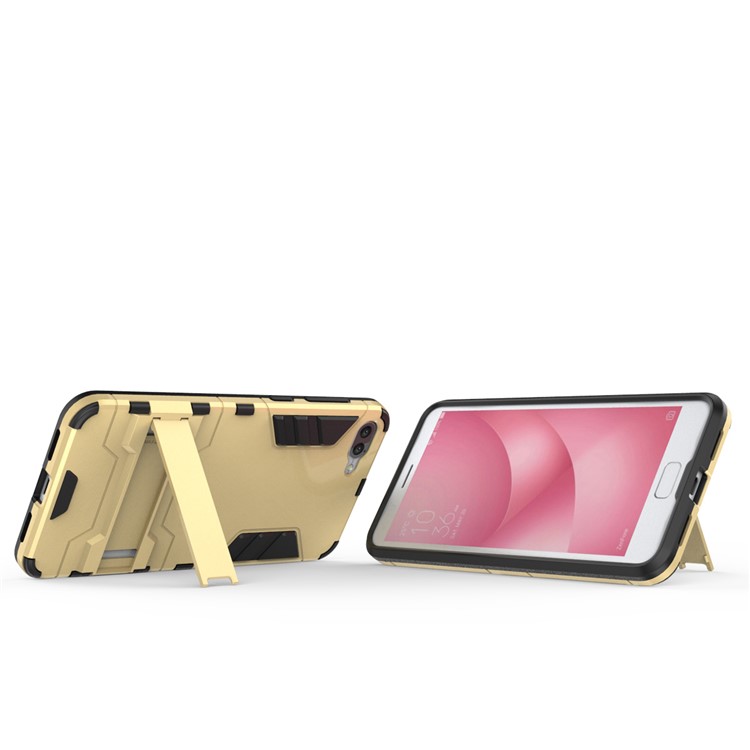 Cool Guard PC+TPU Hybrid Kickstand Protection Back Phone Case for Asus Zenfone 4 Max ZC520KL - Gold-5