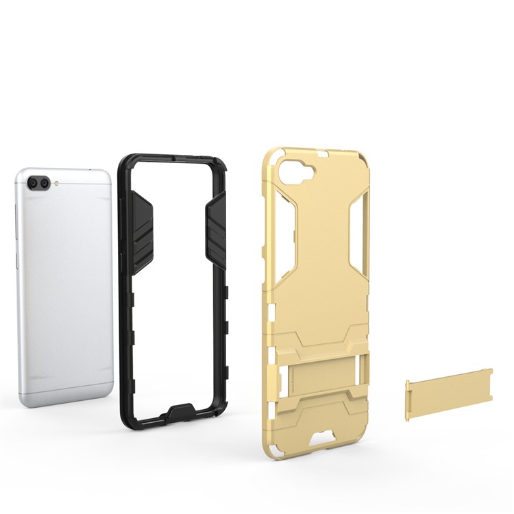 Cool Guard PC+TPU Hybrid Kickstand Protection Back Phone Case for Asus Zenfone 4 Max ZC520KL - Gold-6