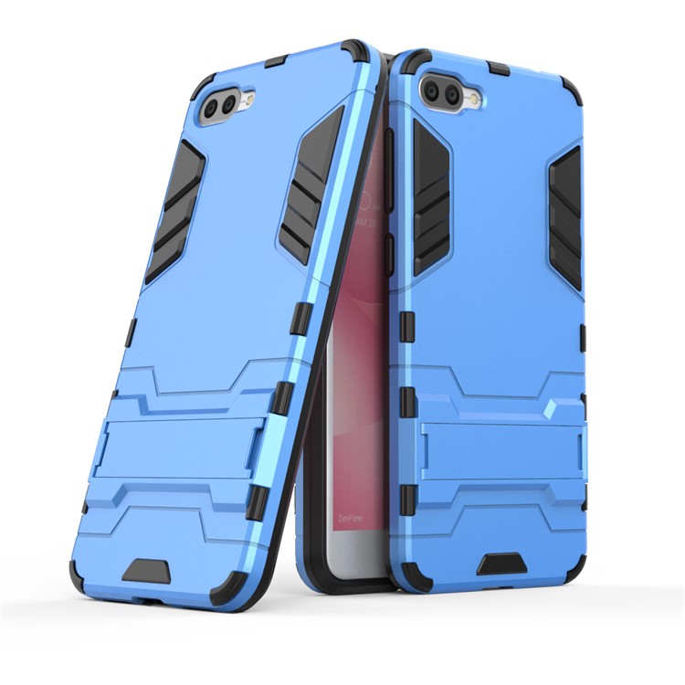 For Asus Zenfone 4 Max ZC520KL Cool Guard PC+TPU Hybrid Kickstand Phone Case - Baby Blue-1