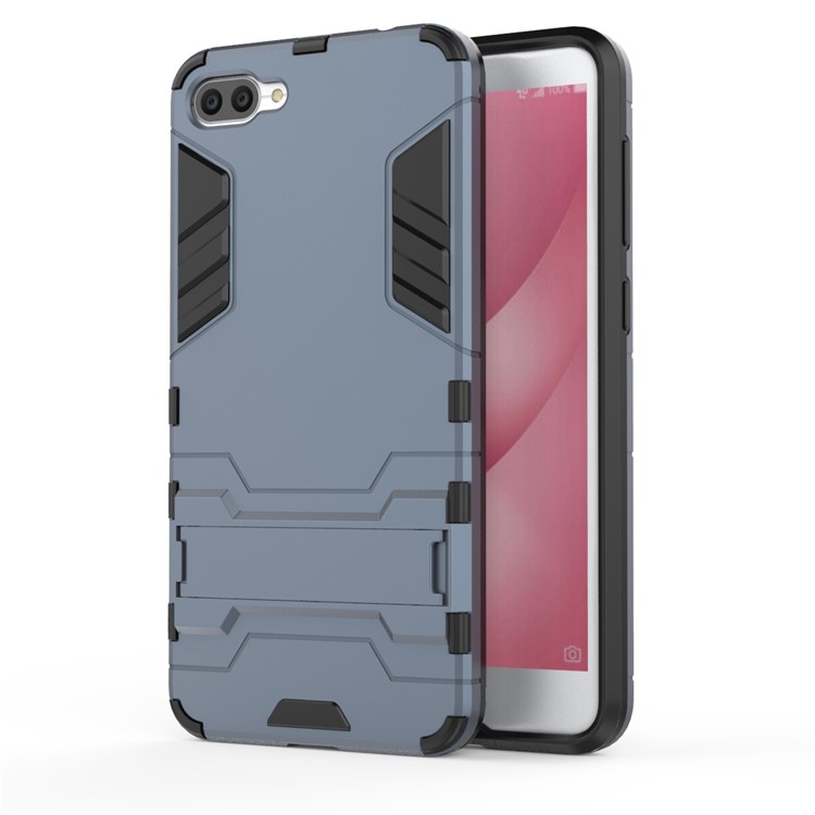 For Asus Zenfone 4 Max ZC520KL Cool Guard PC+TPU Hybrid Kickstand Phone Case Accessory - Dark Blue-2