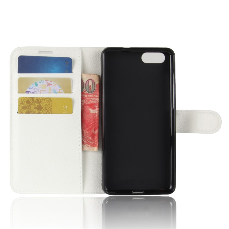 Litchi Texture Wallet Leather Stand Cover for Asus Zenfone 4 Max ZC520KL - White-3
