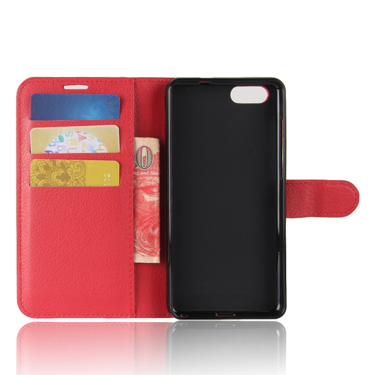 Litchi Texture Wallet Leather Stand Shell Case for Asus Zenfone 4 Max ZC520KL - Red-3