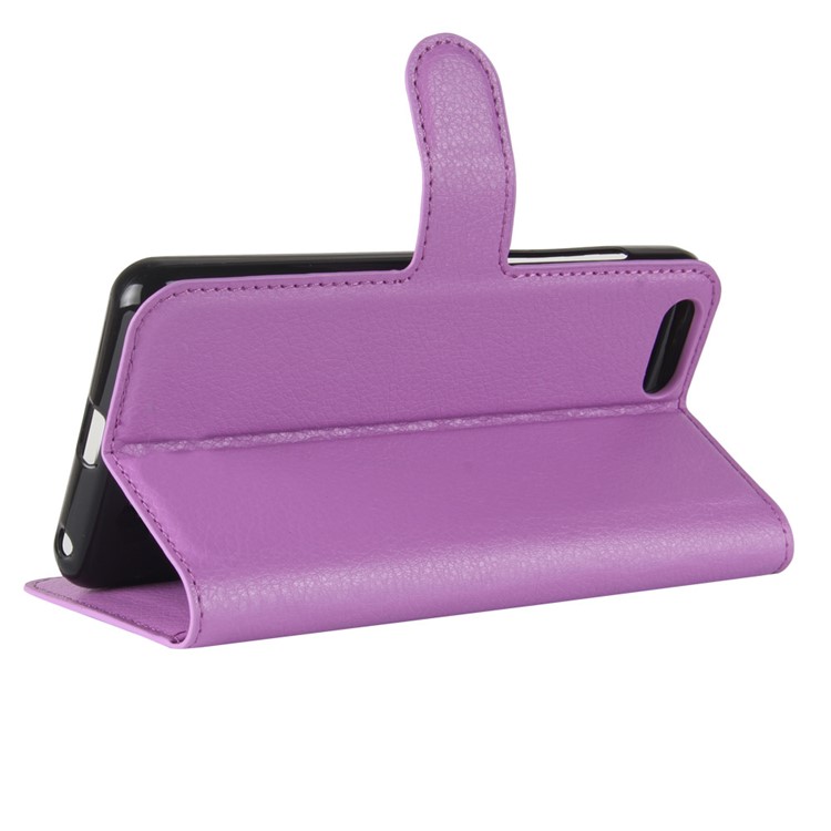 Litchi Skin Wallet Leather Stand Phone Cover Shell for Asus Zenfone 4 Max ZC520KL - Purple-5
