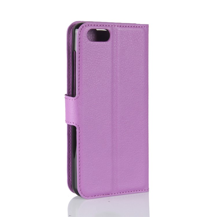 Litchi Skin Wallet Leather Stand Phone Cover Shell for Asus Zenfone 4 Max ZC520KL - Purple-6