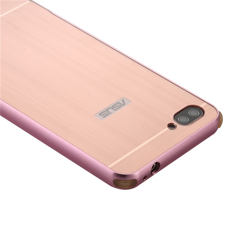 For Asus Zenfone 4 Max /4 Max Plus /4 Max Pro ZC554KL Slide-on Metal Bumper PC Hard Mobile Cover - Rose Gold-2