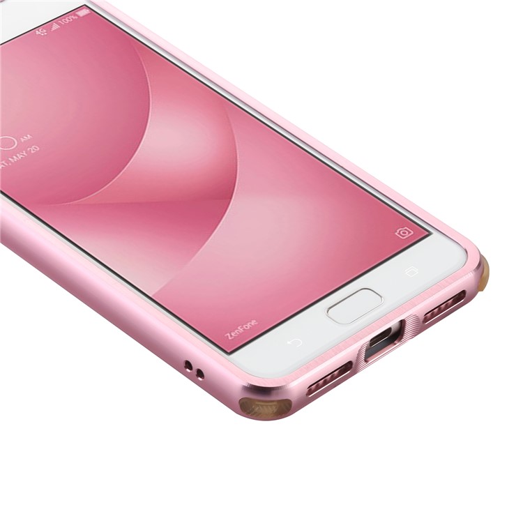 For Asus Zenfone 4 Max /4 Max Plus /4 Max Pro ZC554KL Slide-on Metal Bumper PC Hard Mobile Cover - Rose Gold-3