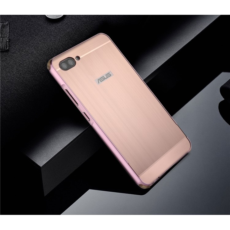 For Asus Zenfone 4 Max /4 Max Plus /4 Max Pro ZC554KL Slide-on Metal Bumper PC Hard Mobile Cover - Rose Gold-4