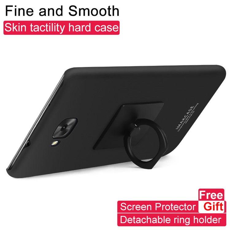 IMAK Cowboy Shell Matte PC Hard Shell with Ring Stand for Asus Zenfone 4 Selfie ZD553KL/ 4 Selfie ZB553KL/ 4 Selfie Lite ZB553KL - Metal Black-3