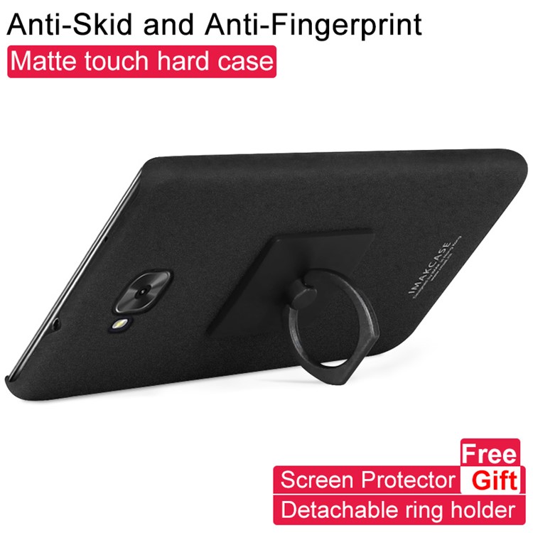 IMAK Cowboy Shell Matte PC Hard Cover with Ring Stand for Asus Zenfone 4 Selfie ZD553KL/ 4 Selfie ZB553KL/ 4 Selfie Lite ZB553KL - Matte Black-3