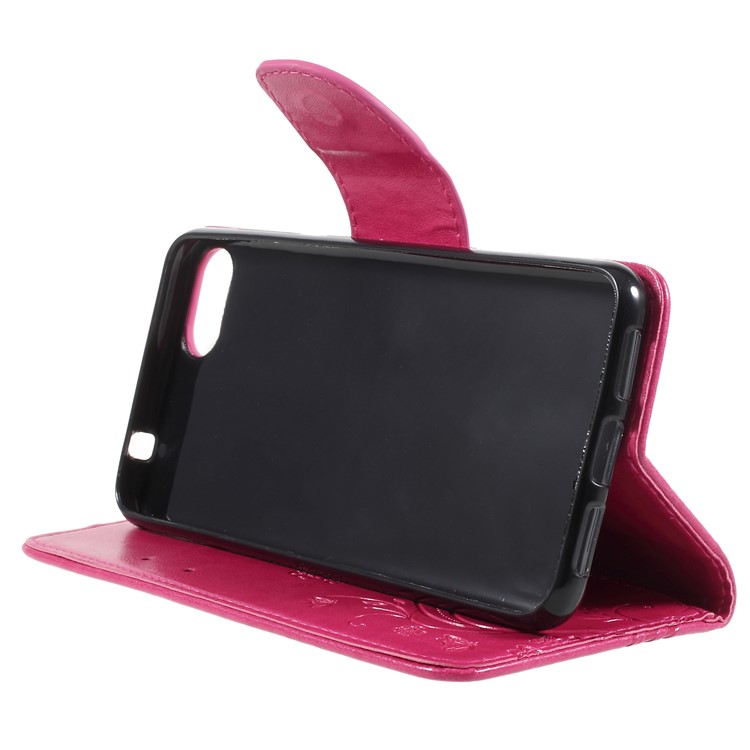 Imprint Butterfly Flower Leather Wallet Case for Asus Zenfone 4 Max ZC520KL - Rose-4