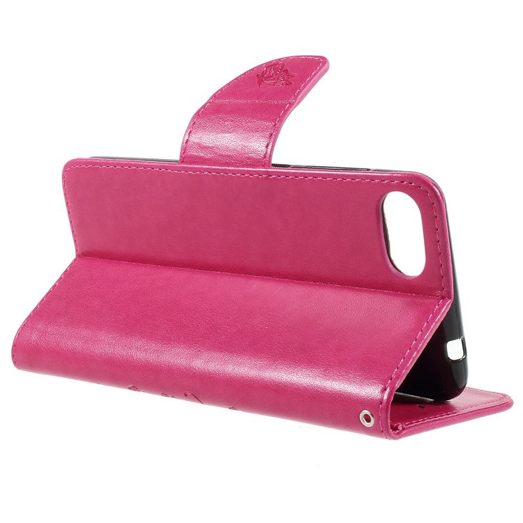 Imprint Butterfly Flower Leather Wallet Case for Asus Zenfone 4 Max ZC520KL - Rose-5