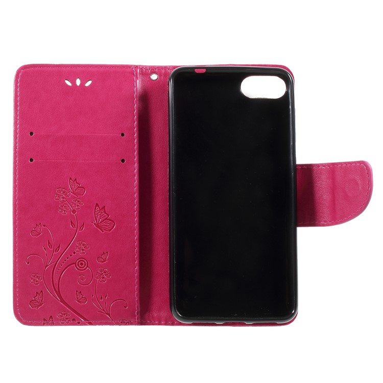 Imprint Butterfly Flower Leather Wallet Case for Asus Zenfone 4 Max ZC520KL - Rose-6
