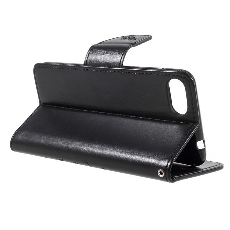 Imprint Butterfly Flower Leather Wallet Casing with Stand for Asus Zenfone 4 Max ZC520KL - Black-5