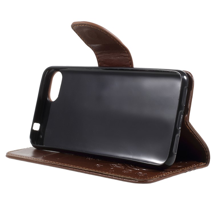 Imprint Butterfly Flower Leather Wallet Protection Case Cover for Asus Zenfone 4 Max ZC520KL - Brown-4
