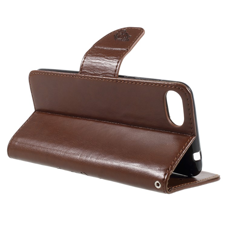 Imprint Butterfly Flower Leather Wallet Protection Case Cover for Asus Zenfone 4 Max ZC520KL - Brown-5