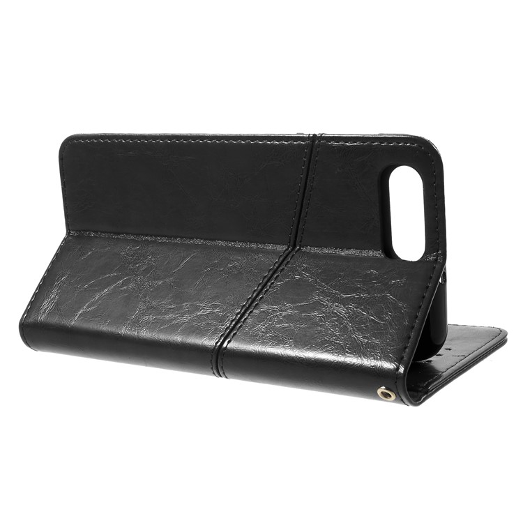 K'TRY Geometric Splicing Series Leather Wallet Case for Asus ZenFone 4 (ZE554KL) - Black-5