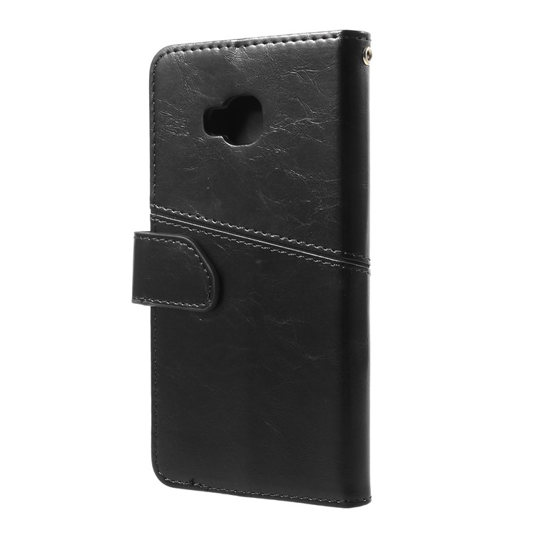 K'TRY Geometric Splicing Series PU Leather Wallet Cover for Asus Zenfone 4 Selfie Pro ZD552KL - Black-4