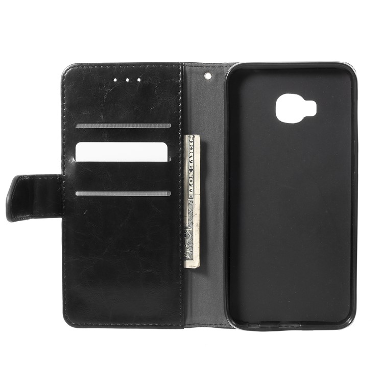 K'TRY Geometric Splicing Series PU Leather Wallet Cover for Asus Zenfone 4 Selfie Pro ZD552KL - Black-6