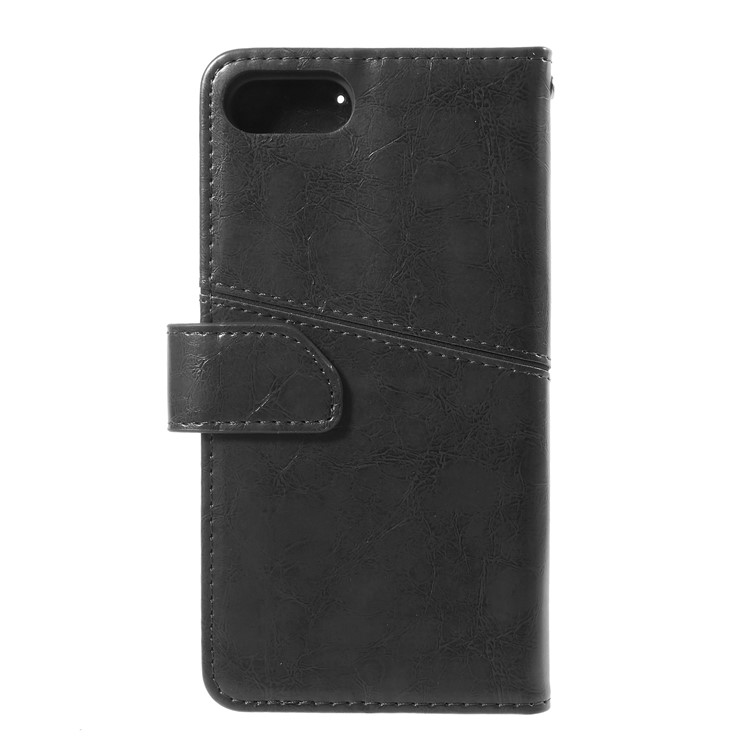 K'TRY Geometric Splicing Series Leather Shell for Asus ZenFone 4 Max/Max Pro/Max Plus (ZC554KL) - Black-2
