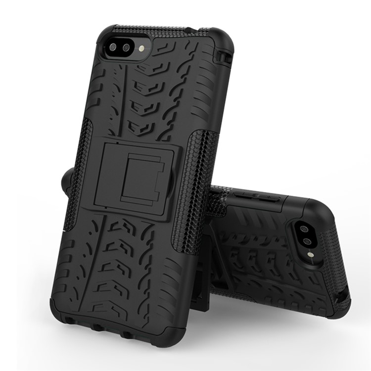 Tyre Pattern Hybrid PC + TPU Kickstand Mobile Phone Case for Zenfone 4 Max ZC520KL - Black-2