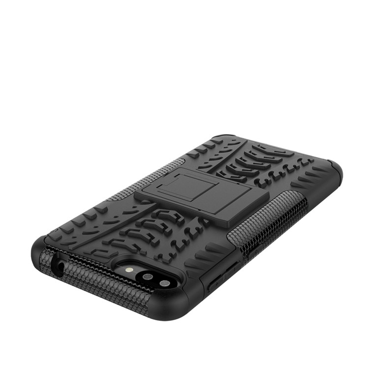 Tyre Pattern Hybrid PC + TPU Kickstand Mobile Phone Case for Zenfone 4 Max ZC520KL - Black-3