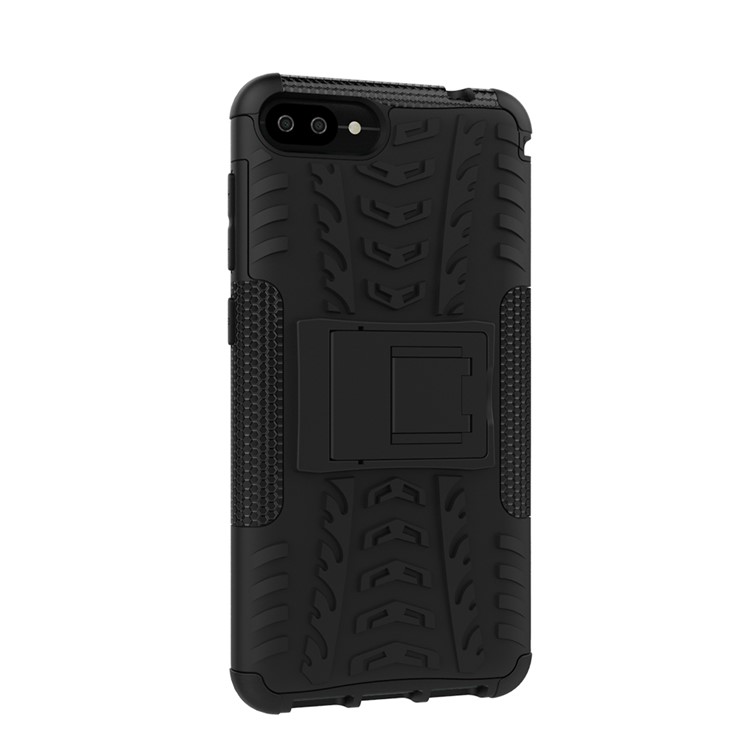 Tyre Pattern Hybrid PC + TPU Kickstand Mobile Phone Case for Zenfone 4 Max ZC520KL - Black-4
