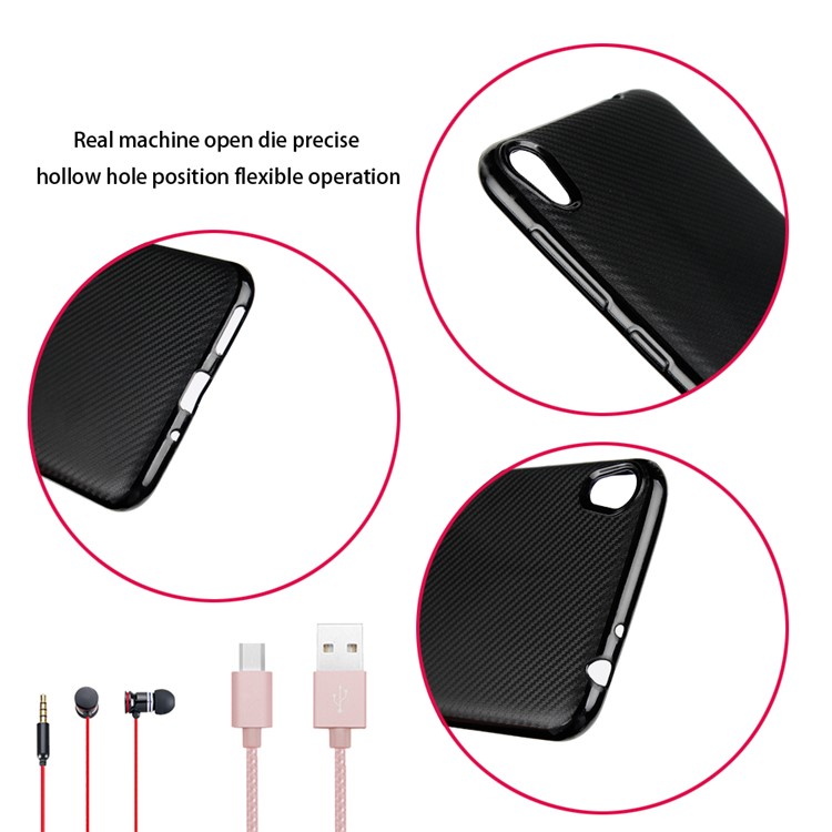 Carbon Fiber TPU Soft Phone Case for Asus Zenfone Live ZB501KL - Black-5