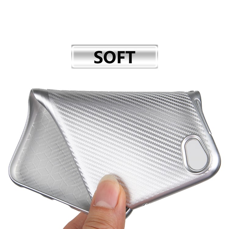 Carbon Fiber TPU Soft Phone Cover for Asus Zenfone Live ZB501KL - Silver-2