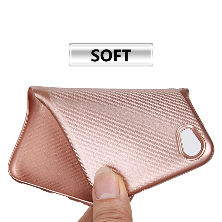 Carbon Fiber TPU Soft Phone Shell for Asus Zenfone Live ZB501KL - Rose Gold-2