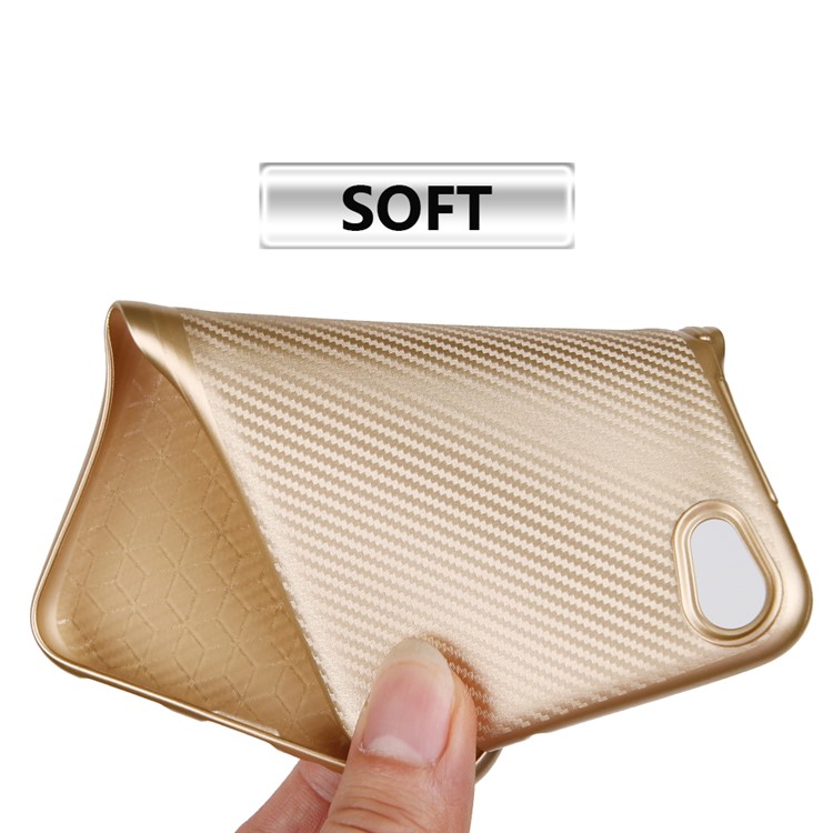 Boîtier De Téléphone Doux En Fibre De Carbone TPU Pour Asus Zenfone Live ZB501KL - Or-2