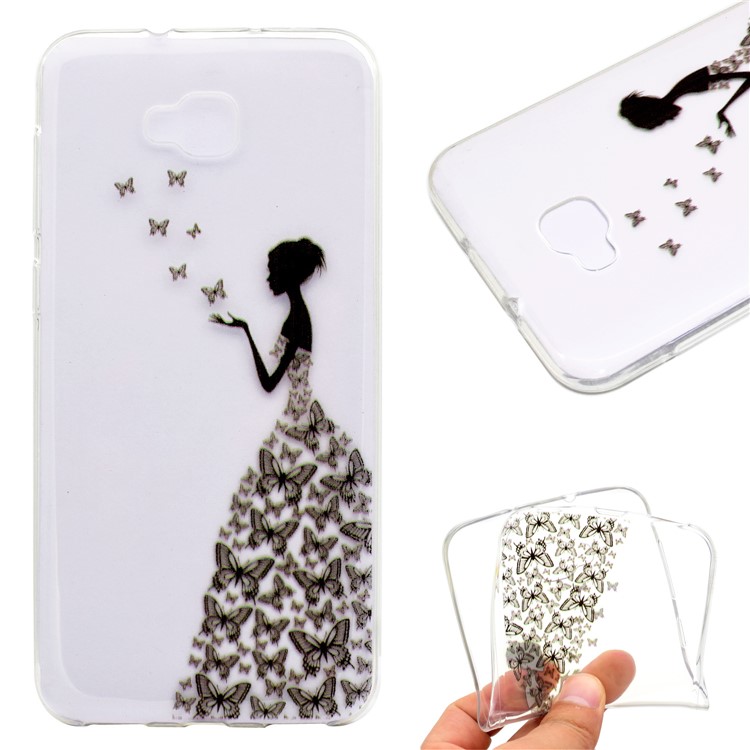 Pattern Printing Soft TPU Gel Cover for Asus Zenfone 4 Selfie ZD553KL/ 4 Selfie ZB553KL/ 4 Selfie Lite ZB553KL - Butterfly Girl-1