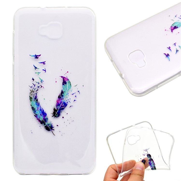 Pattern Printing Soft TPU Mobile Cover for Asus Zenfone 4 Selfie ZD553KL/ 4 Selfie ZB553KL/ 4 Selfie Lite ZB553KL - Birds and Feathers-1