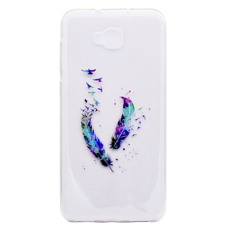 Pattern Printing Soft TPU Mobile Cover for Asus Zenfone 4 Selfie ZD553KL/ 4 Selfie ZB553KL/ 4 Selfie Lite ZB553KL - Birds and Feathers-2