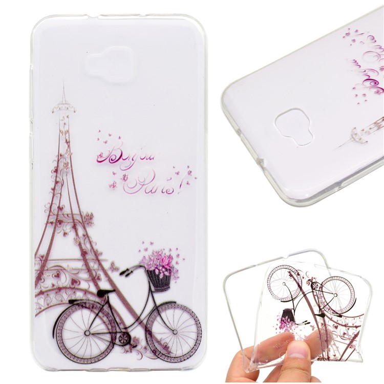 Patterned TPU Case Accessory for Asus Zenfone 4 Selfie ZD553KL/ 4 Selfie ZB553KL/ 4 Selfie Lite ZB553KL - Eiffel Tower and Bicycle-1