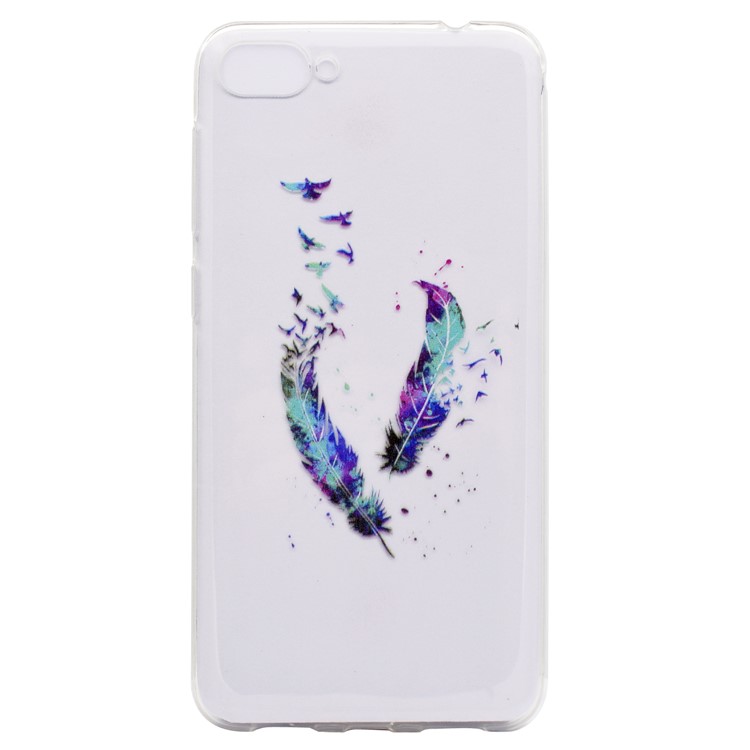 For Asus Zenfone 4 Max ZC520KL Pattern Printing Soft TPU Phone Accessory Case - Feathers-2