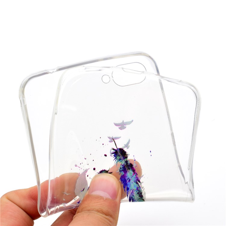 For Asus Zenfone 4 Max ZC520KL Pattern Printing Soft TPU Phone Accessory Case - Feathers-5
