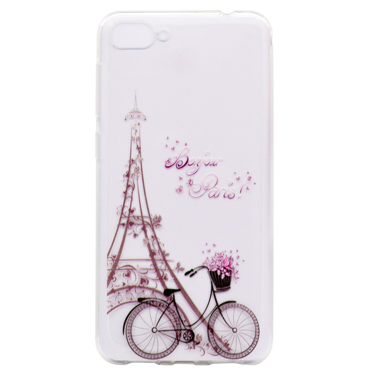 For Asus Zenfone 4 Max ZC520KL Pattern Printing Soft TPU Phone Accessory Cover - Tower and Bicycle-2