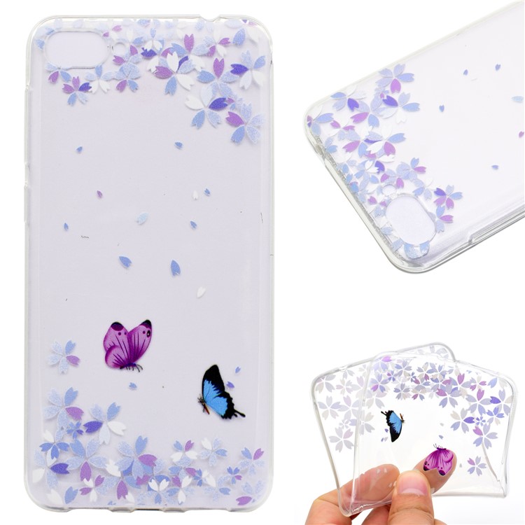 For Asus Zenfone 4 Max ZC520KL Pattern Printing Soft TPU Phone Accessory Casing - Two Butterflies-1